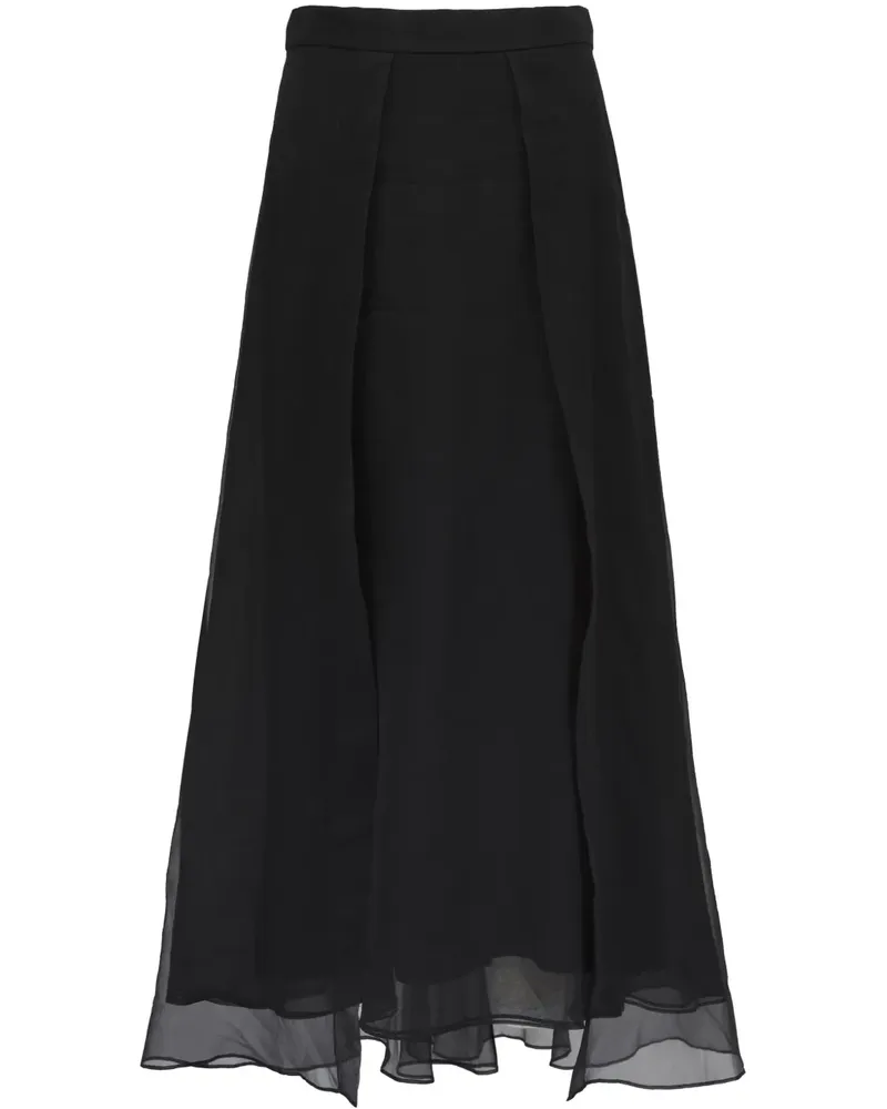 Brunello Cucinelli Maxirock aus Seide - Schwarz Schwarz