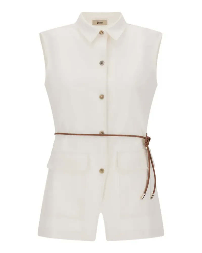 Herno button belted waistcoat - Weiß Weiß