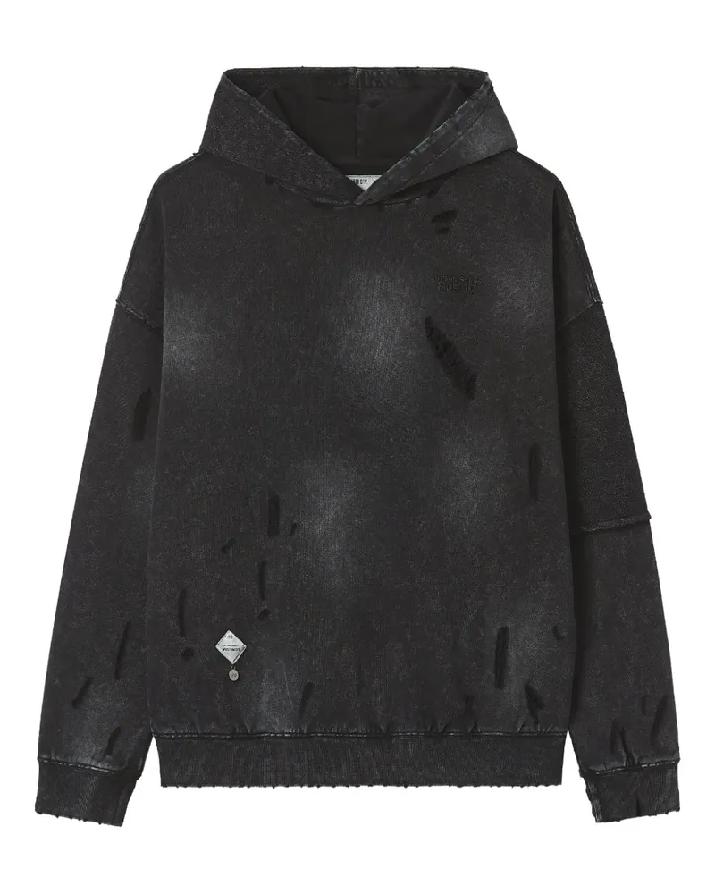 Musium Div. Sweatshirt in Distressed-Optik - Schwarz Schwarz