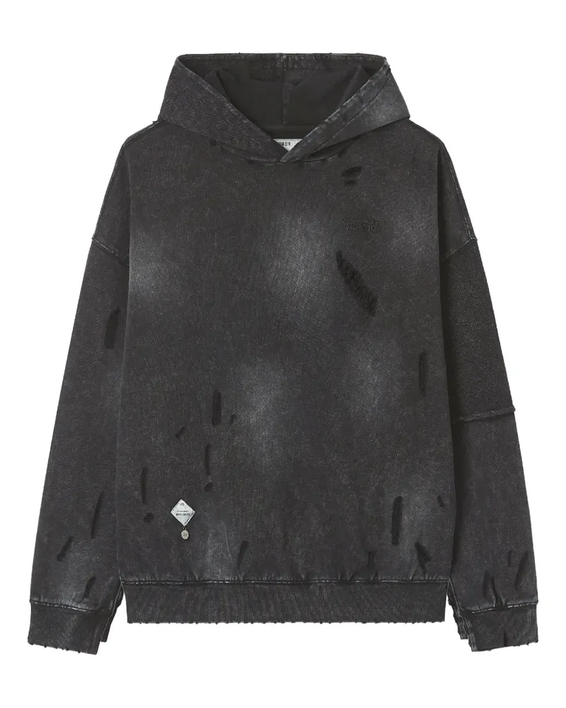 Musium Div. Sweatshirt in Distressed-Optik - Schwarz Schwarz