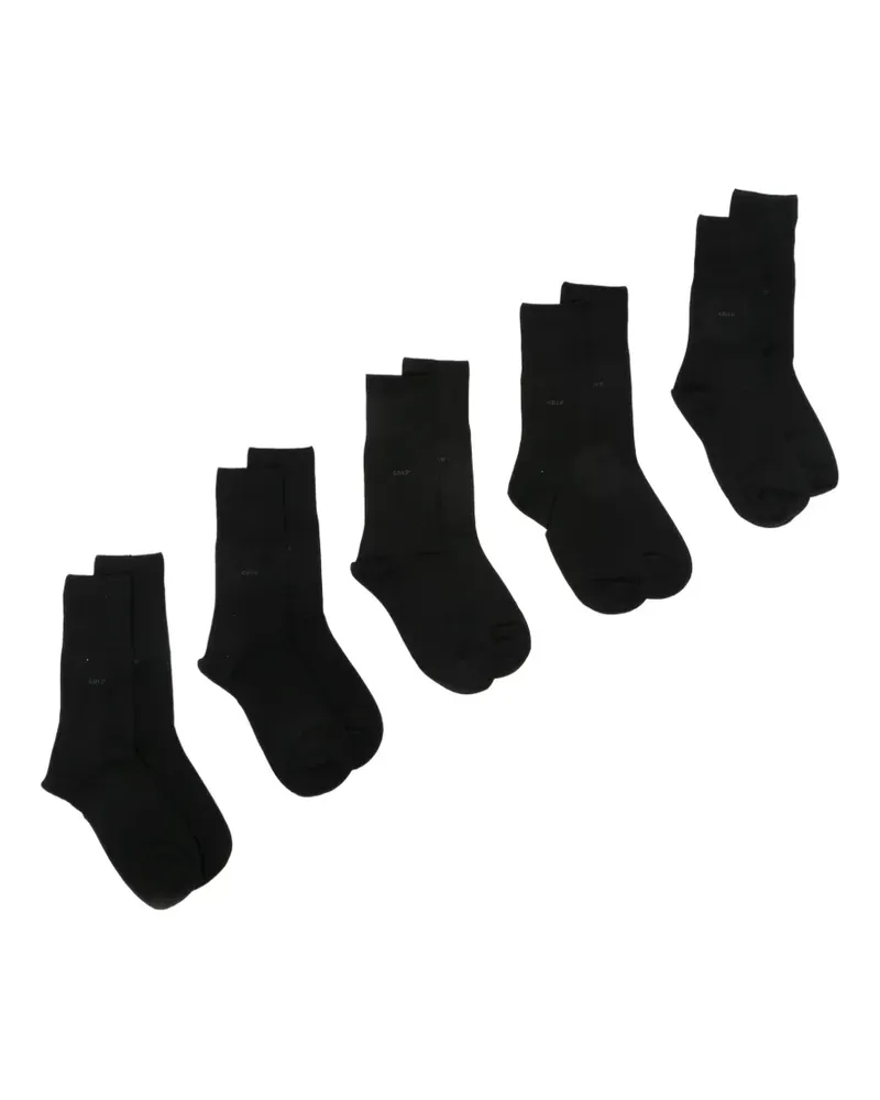 CDLP ribbed-cuff logo-print socks (set of five) - Schwarz Schwarz
