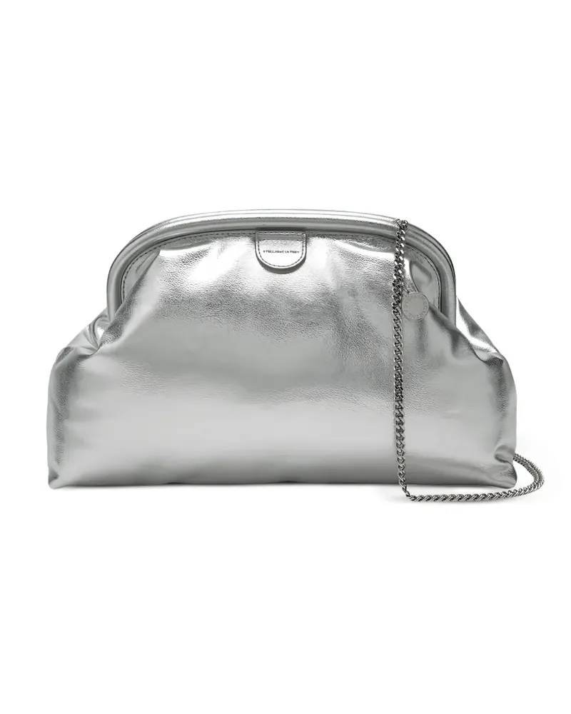 Stella McCartney Falabella metallic-effect chain-strap clutch bag - Silber Silber
