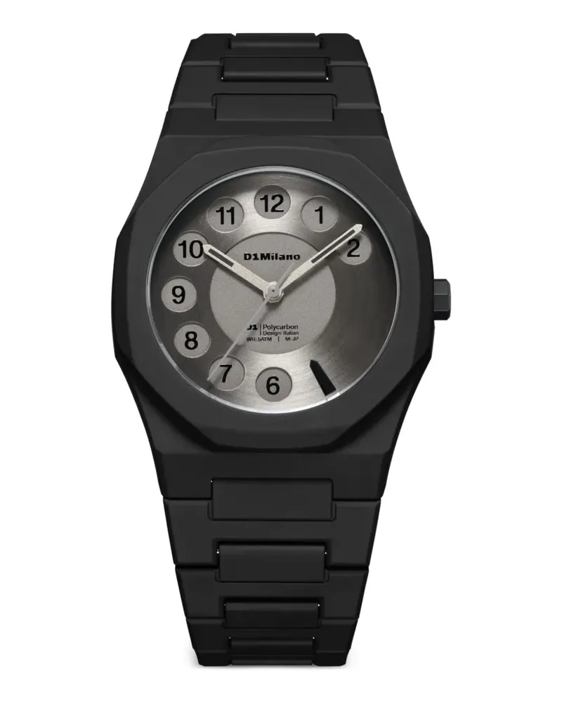 D1 Milano Ring Polycarbon Armbanduhr 37mm - Grau Grau