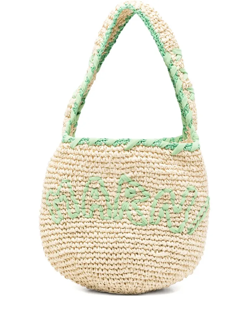 Marni Kleine gewebte Nassa Schultertasche - Nude Nude