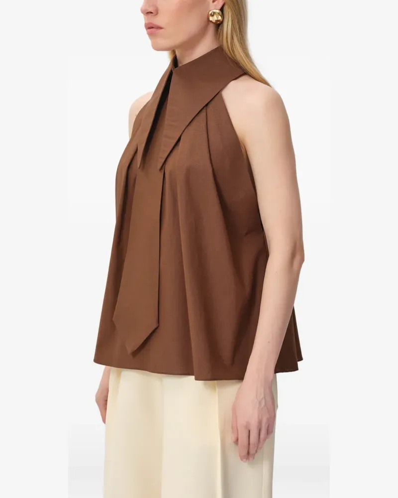 CONCEPTO Sunlit collar-button blouse - Braun Braun