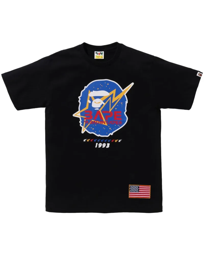 BAPE T-Shirt mit Logo-Print - Schwarz Schwarz