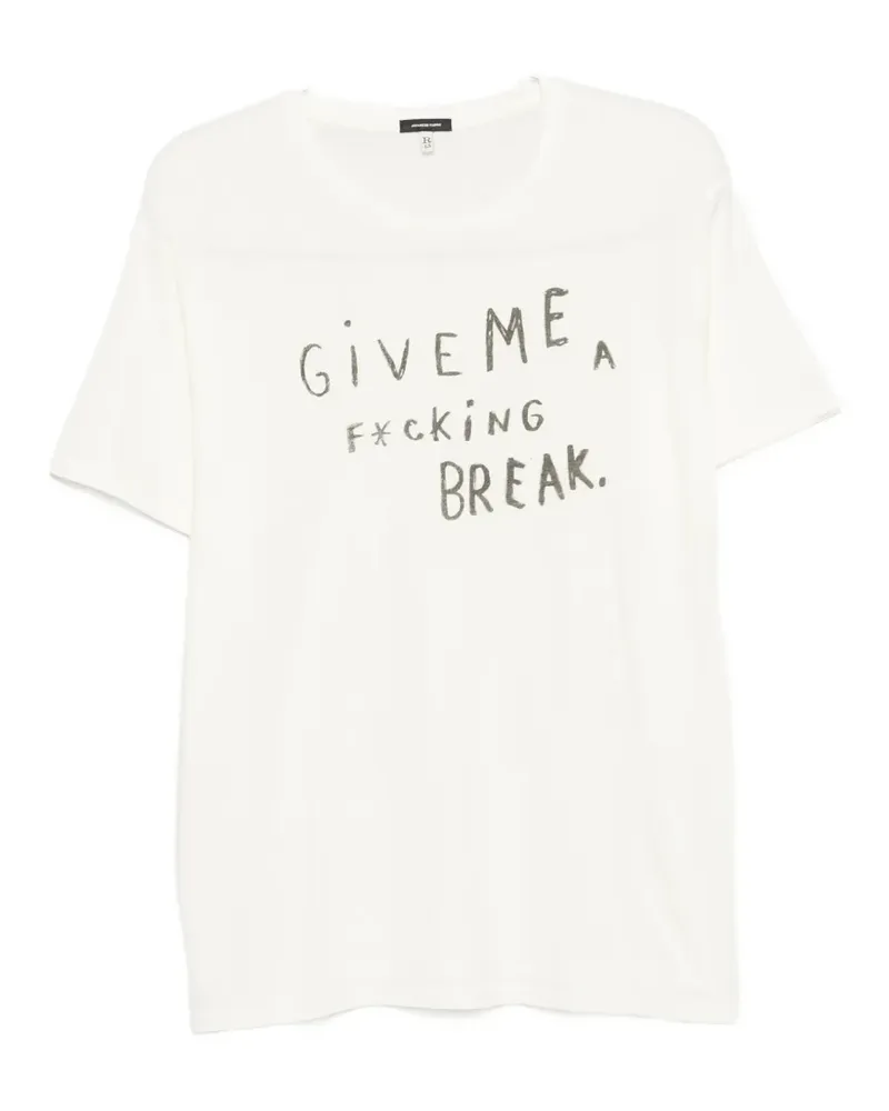 R13 lettering-print T-shirt - Nude Nude