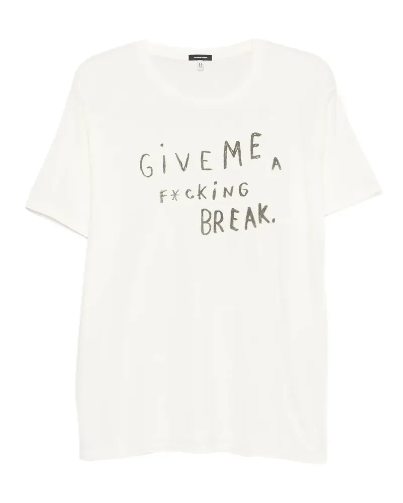 R13 lettering-print T-shirt - Nude Nude