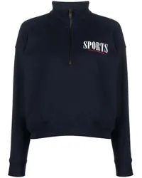 SPORTY & RICH Sweatshirt mit kurzem Reißverschluss Blau