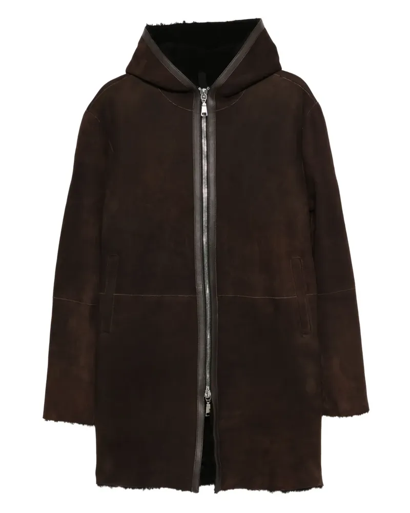 Tagliatore hooded zip-up coat - Braun Braun