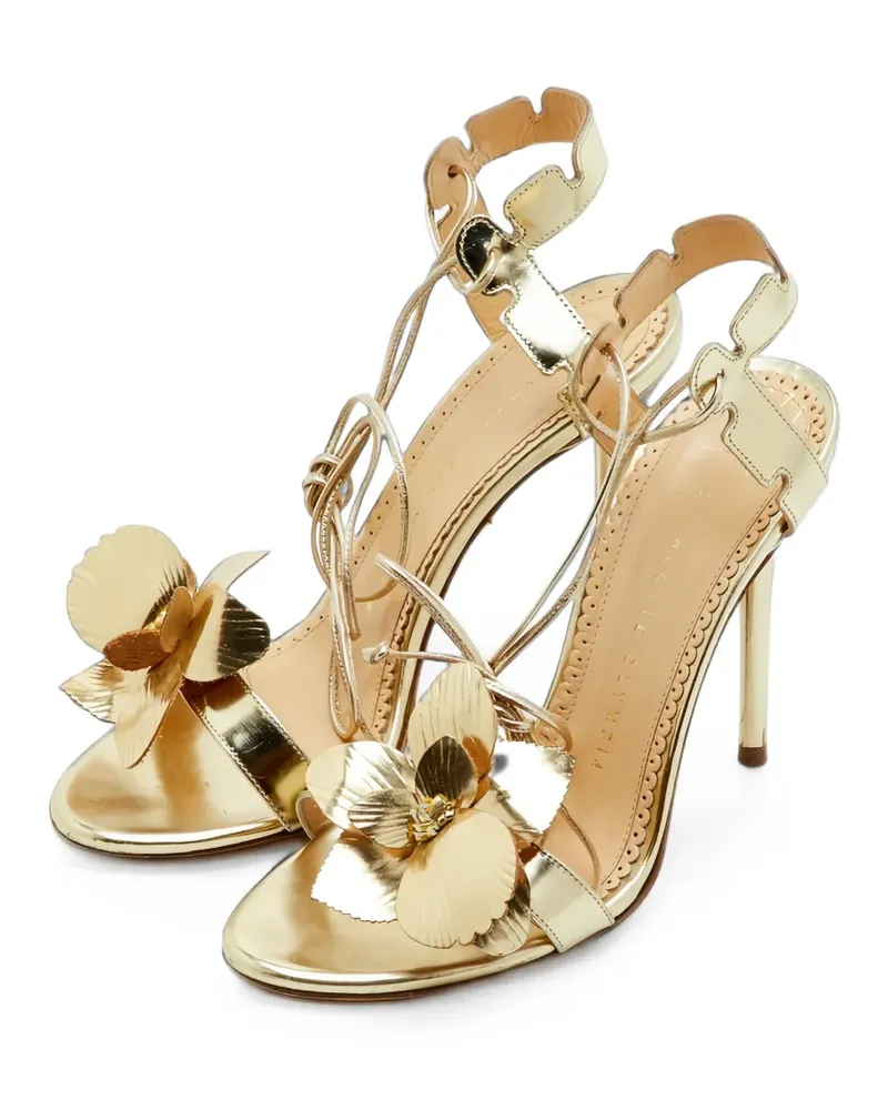 Charlotte Olympia Sandalen mit Blumendetail - Gold Gold