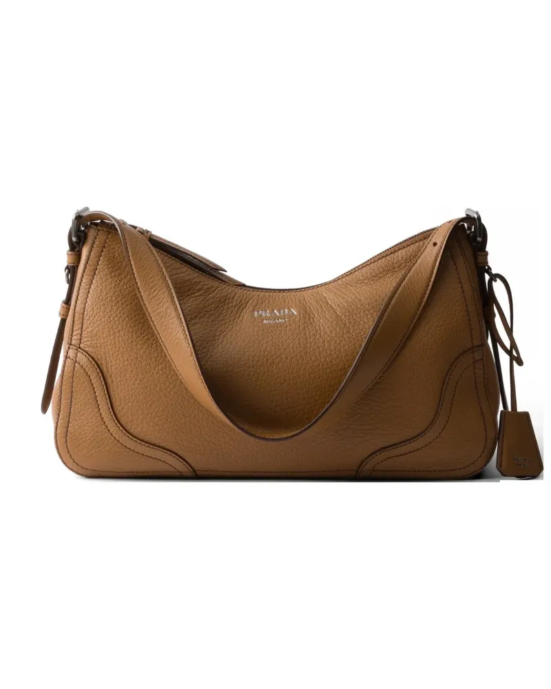 Prada Aimèe large leather shoulder bag - Braun Braun