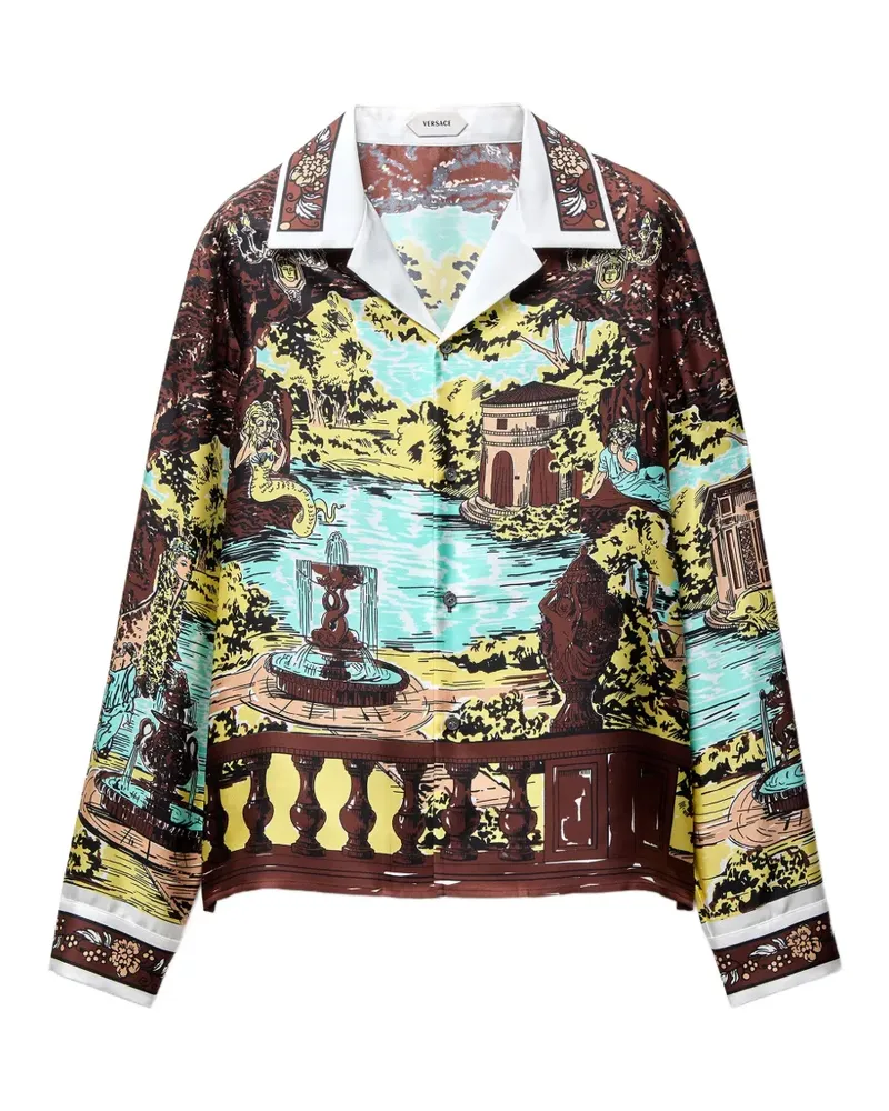 Versace Hemd mit Landschafts-Print - Braun Braun