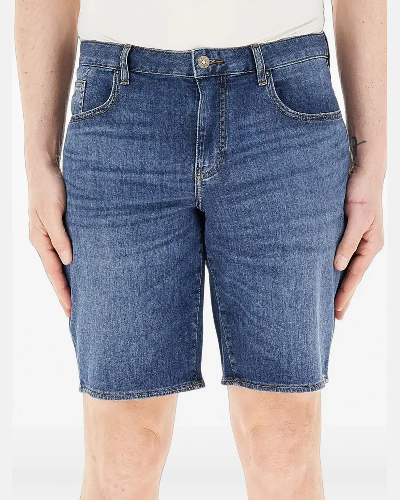 Armani Exchange logo-patch denim shorts - Blau Blau