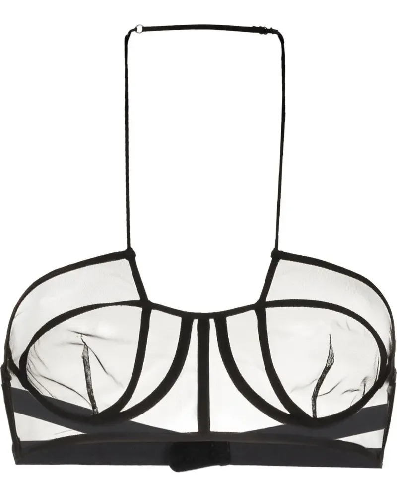 Nensi Dojaka Transparenter Neckholder-BH - Schwarz Schwarz