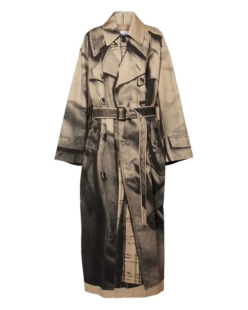 Jean Paul Gaultier Trompe-l'oeil belted trench coat - Nude Nude