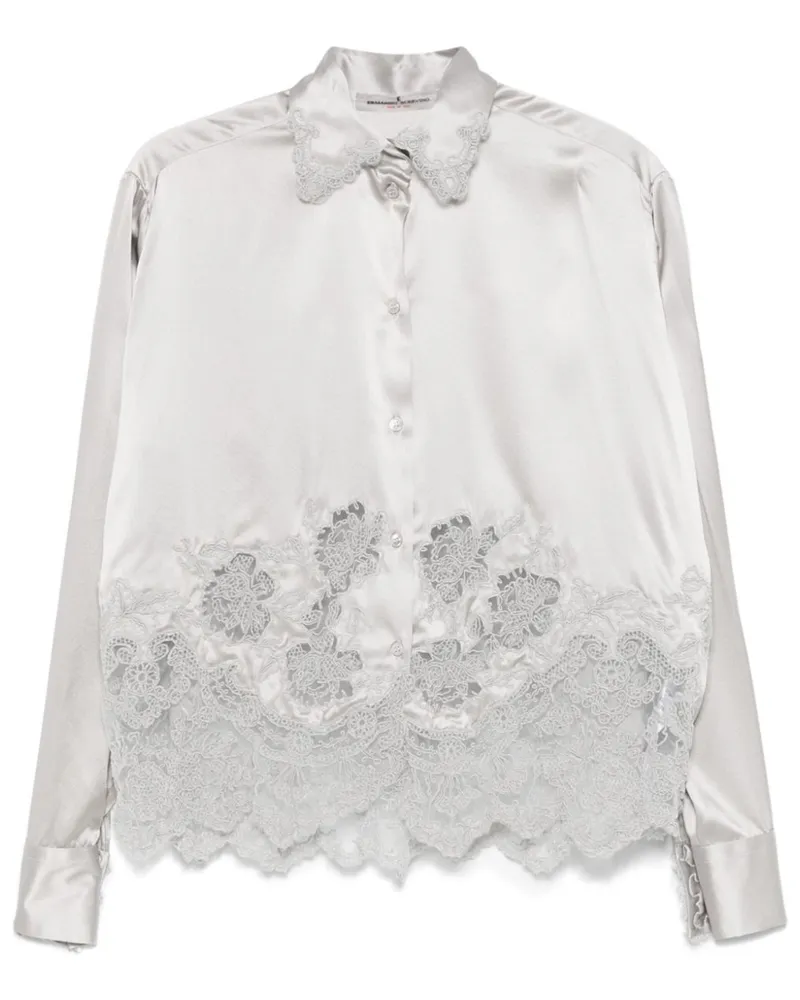 Ermanno Scervino Hemd mit Spitzenapplikation - Grau Grau
