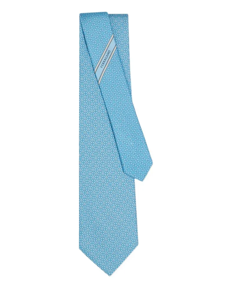 Ferragamo Gemusterte Seidenkrawatte - Blau Blau