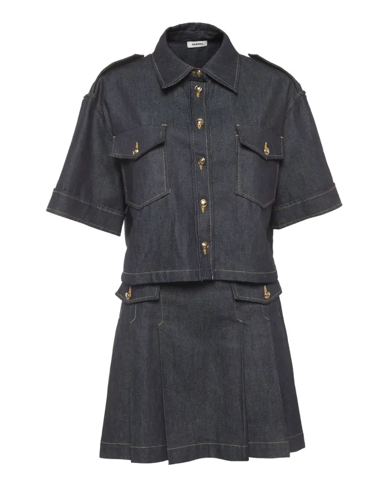 Sandro cropped mini skirt set - Blau Blau