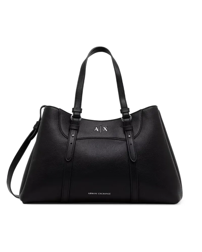 Armani Exchange Tote Bag mit Logo - Schwarz Schwarz