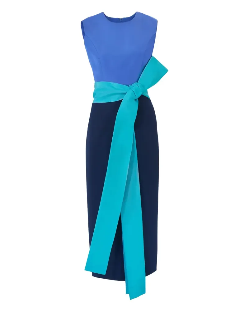 Carolina Herrera New York Midikleid in Colour-Block-Optik - Blau Blau