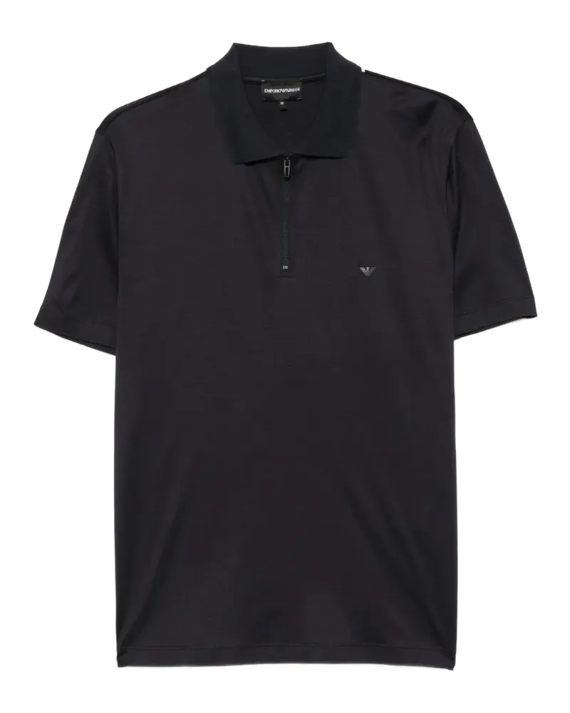 Emporio Armani Reißverschluss-Poloshirt mit Logo-Detail - Schwarz Schwarz