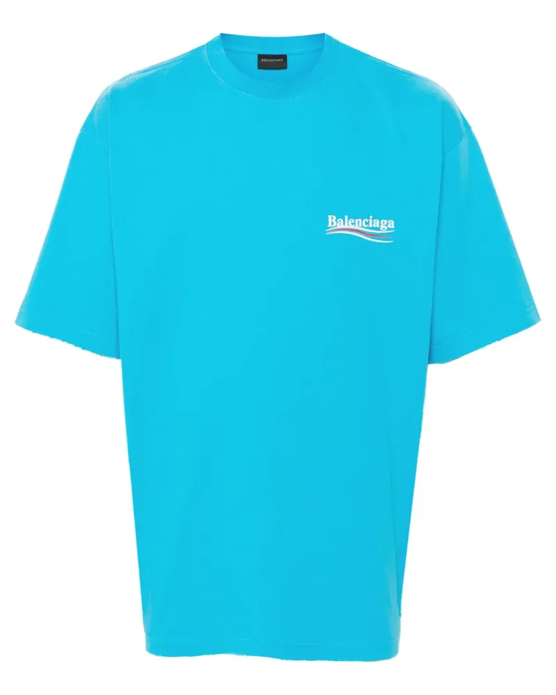 Balenciaga T-Shirt mit Political Campaign-Print - Blau Blau