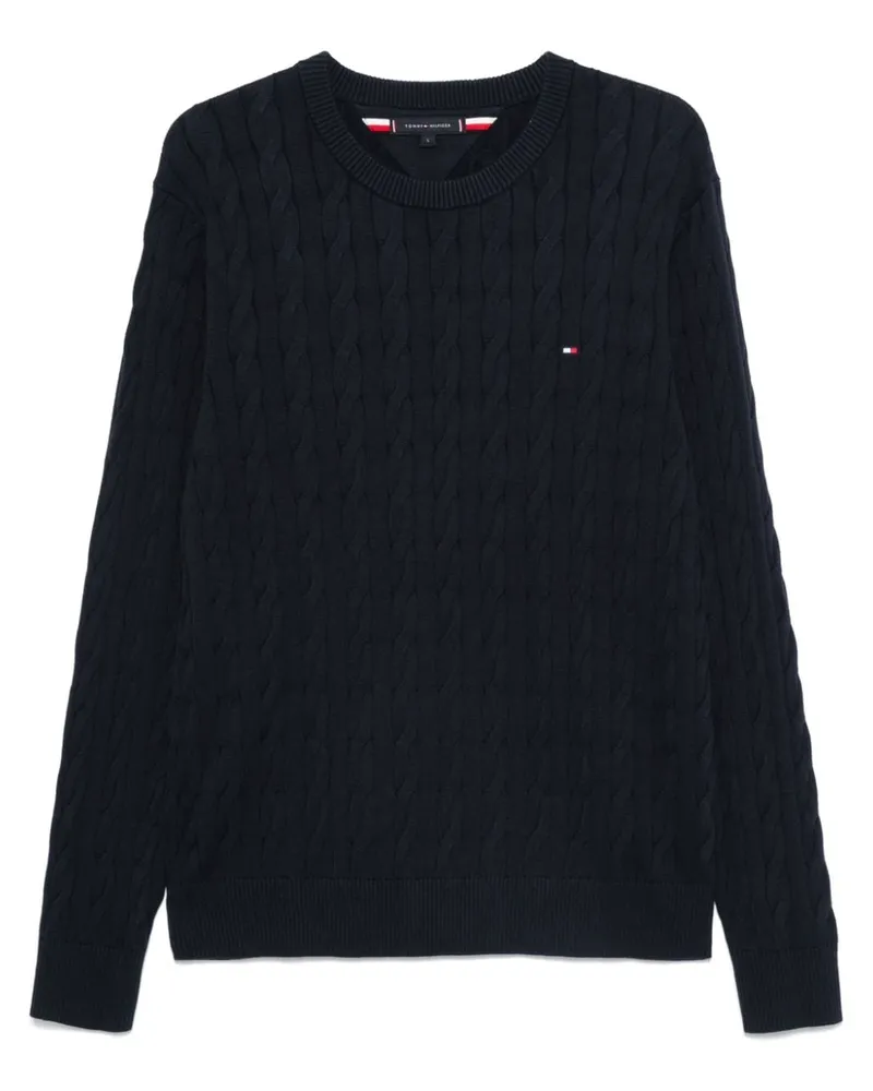 Tommy Hilfiger Pullover mit Zopfmuster - Blau Blau