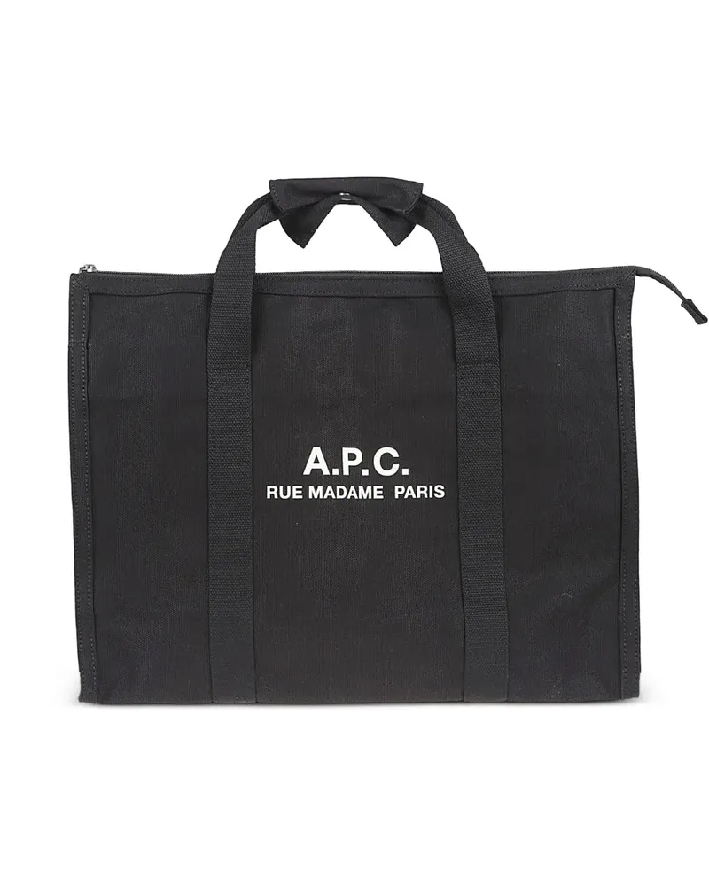 A.P.C. logo-print travel bag - Schwarz Schwarz