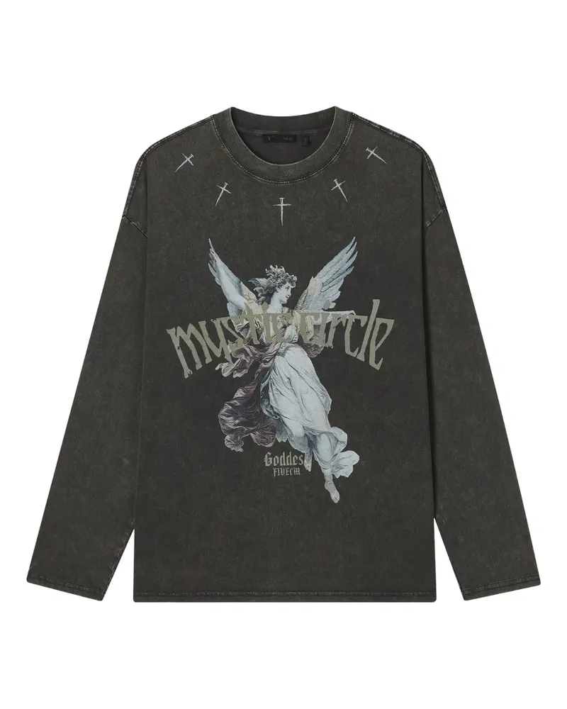 FIVE CM Langarmshirt mit Engel-Print - Grau Grau