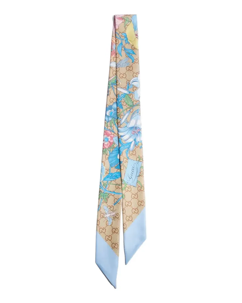 Gucci Schal mit "GG Flora"-Print - Nude Nude