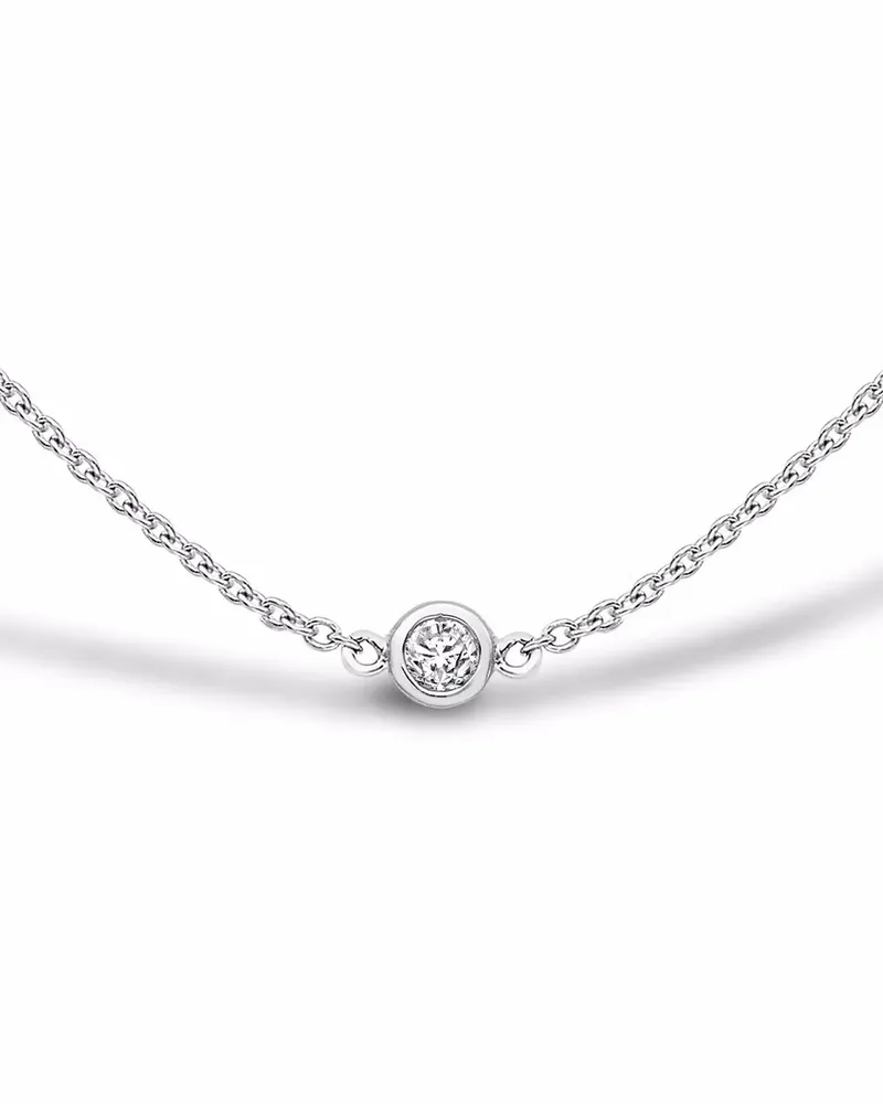 Pragnell 18kt Weißgoldhalskette mit Diamanten - Silber Silber