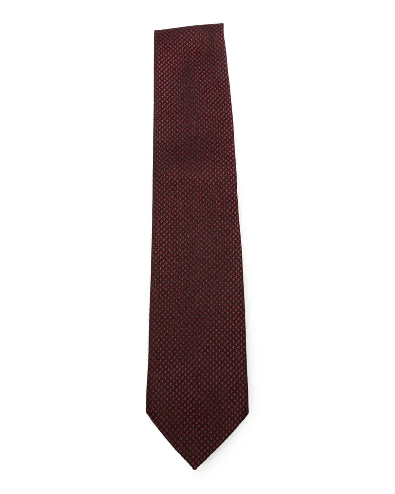 Tom Ford Seidenkrawatte mit Hahnentrittmuster - Rot Rot