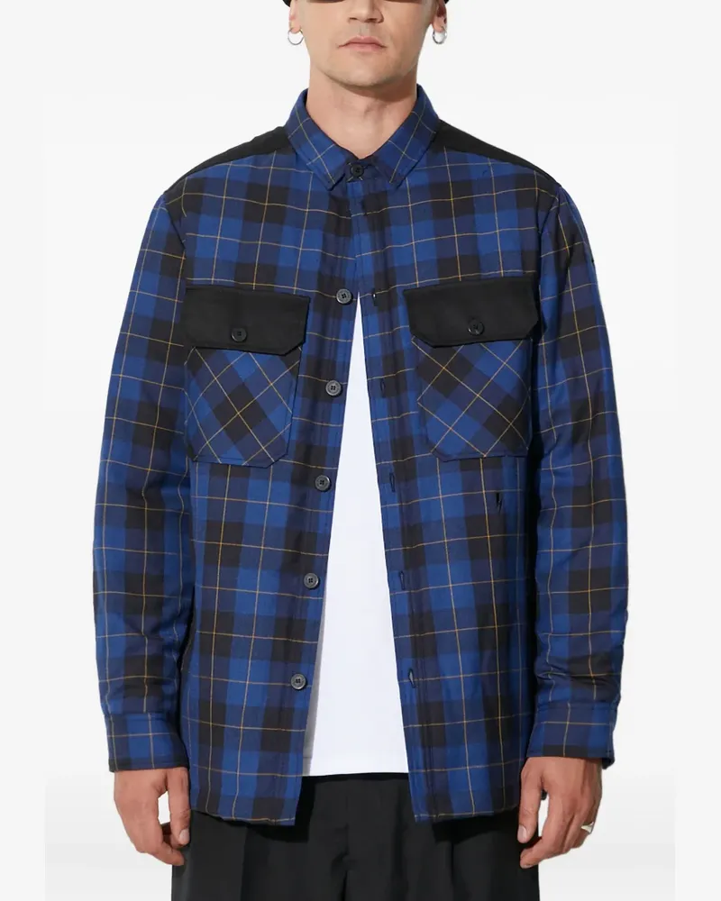 Neil Barrett check-pattern shirt jacket - Blau Blau