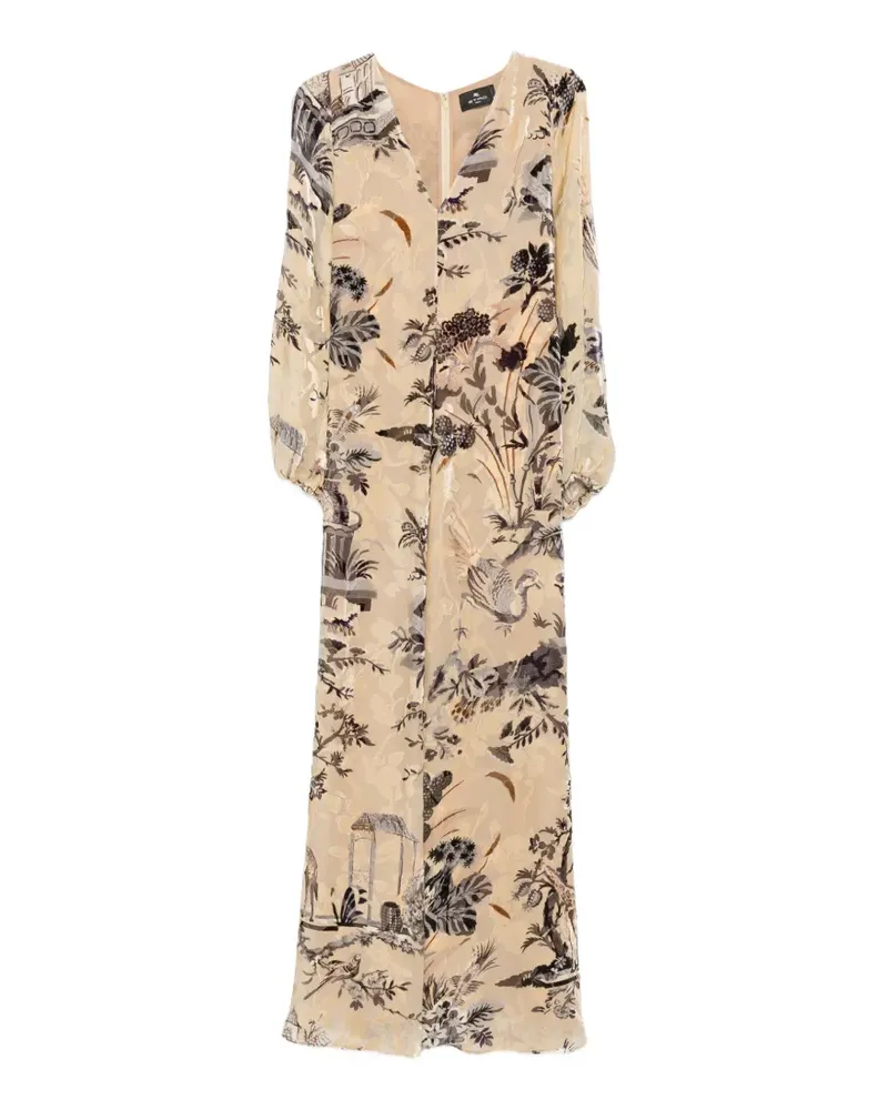 Etro Maxikleid mit Blumenprint - Nude Nude