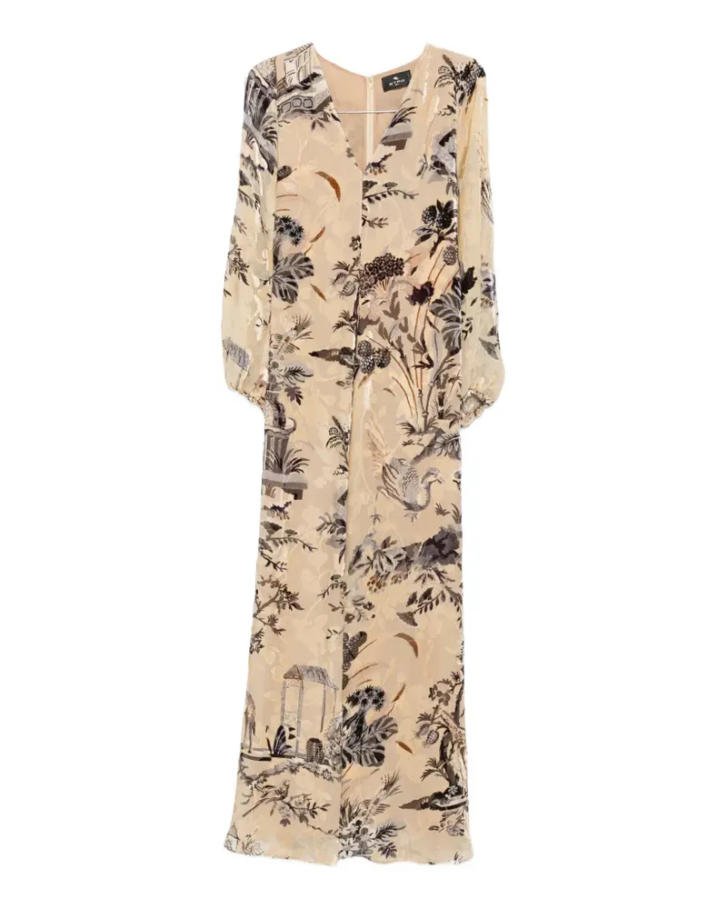 Etro Maxikleid mit Blumenprint - Nude Nude
