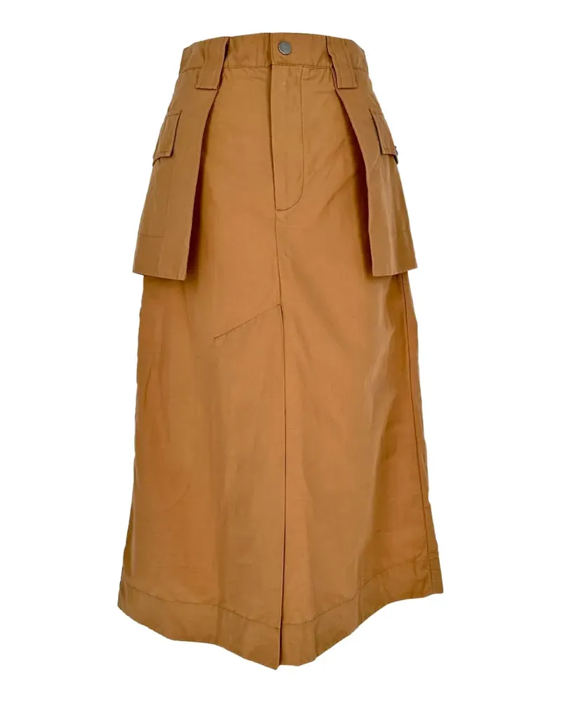 Ganni Midirock mit aufgesetzten Taschen - Orange Orange