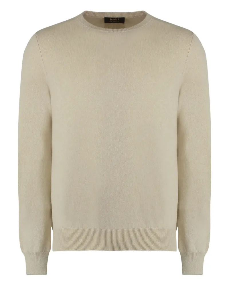 MOORER Orvieto Kaschmirpullover mit rundem Ausschnitt - Nude Nude
