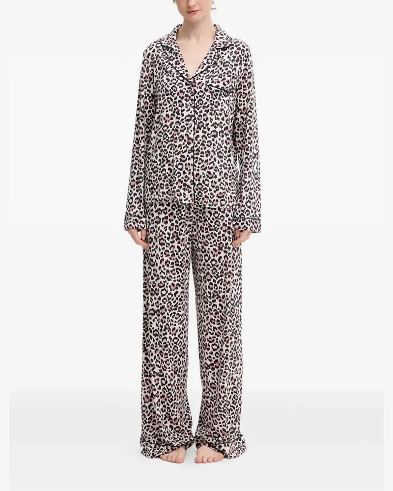 Guess Sasha Pyjama mit Leoparden-Print - Nude Nude