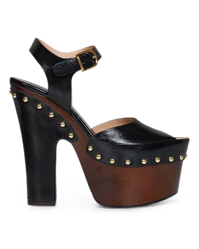 Chloé Meret Plateau-Sandalen mit Nieten - Schwarz Schwarz