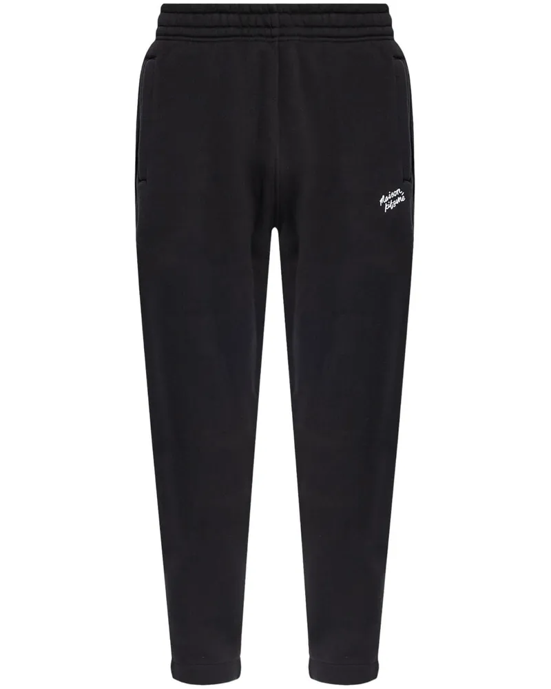 Kitsuné Jogginghose mit Logo-Print Schwarz