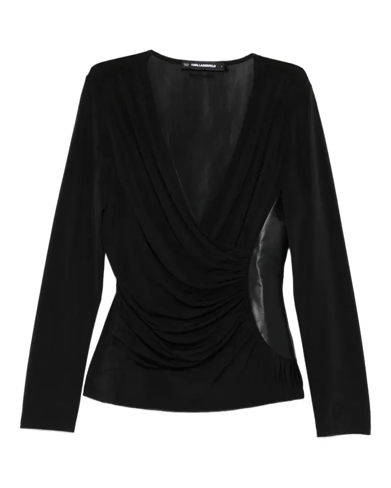 Karl Lagerfeld draped panelled top - Schwarz Schwarz