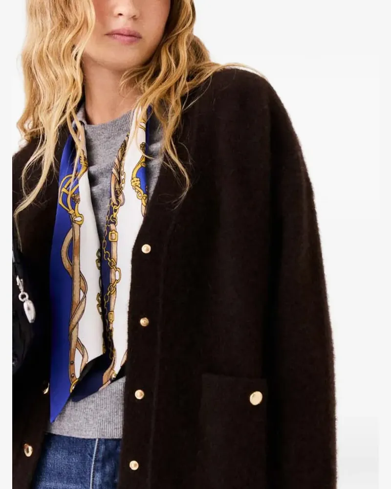 Maje Cardigan mit V-Ausschnitt - Braun Braun