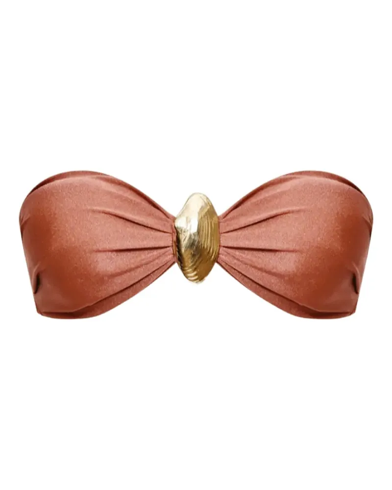 Pat Bo seashell detail bikini top - Braun Braun