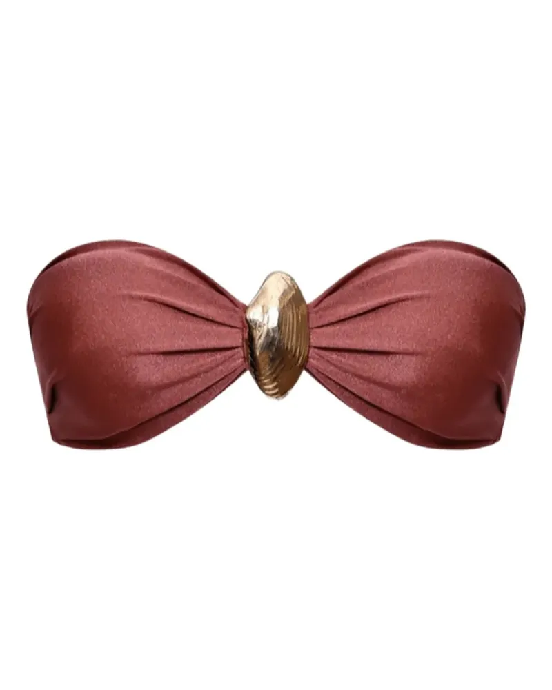 Pat Bo seashell detail bikini top - Braun Braun