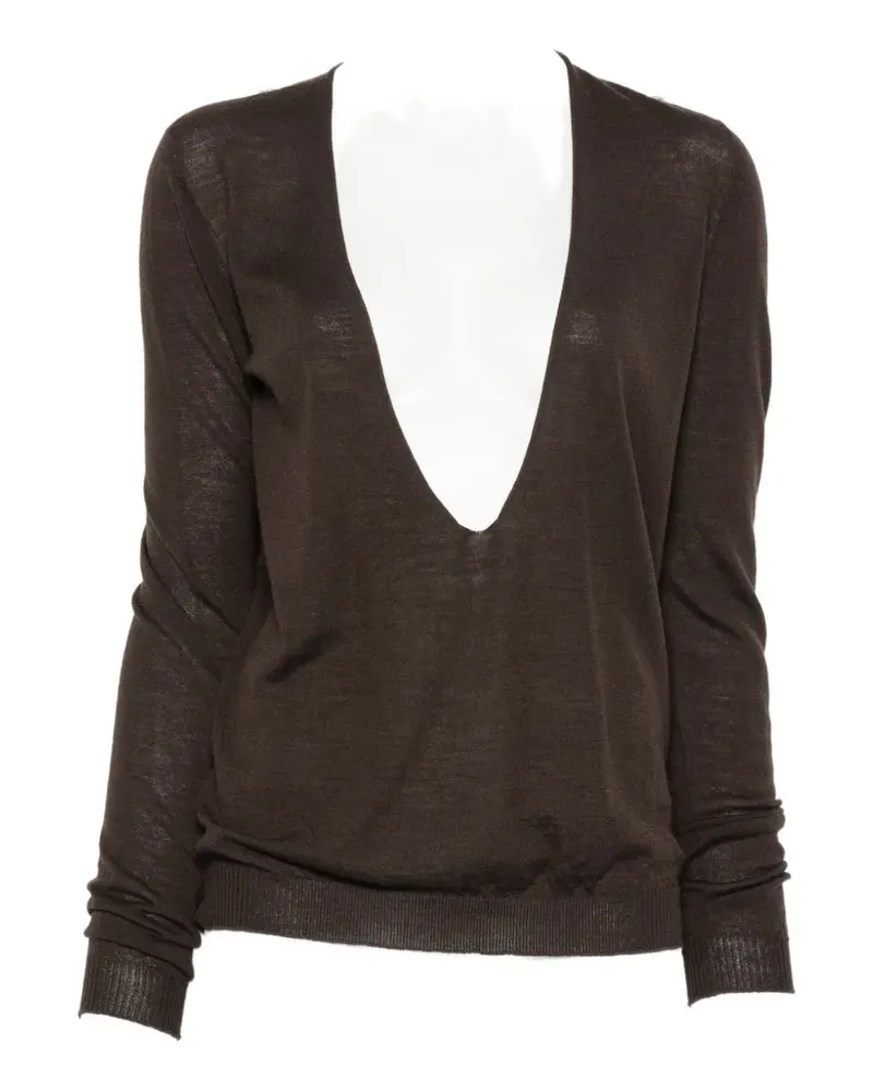Rick Owens V-neck sweater - Braun Braun