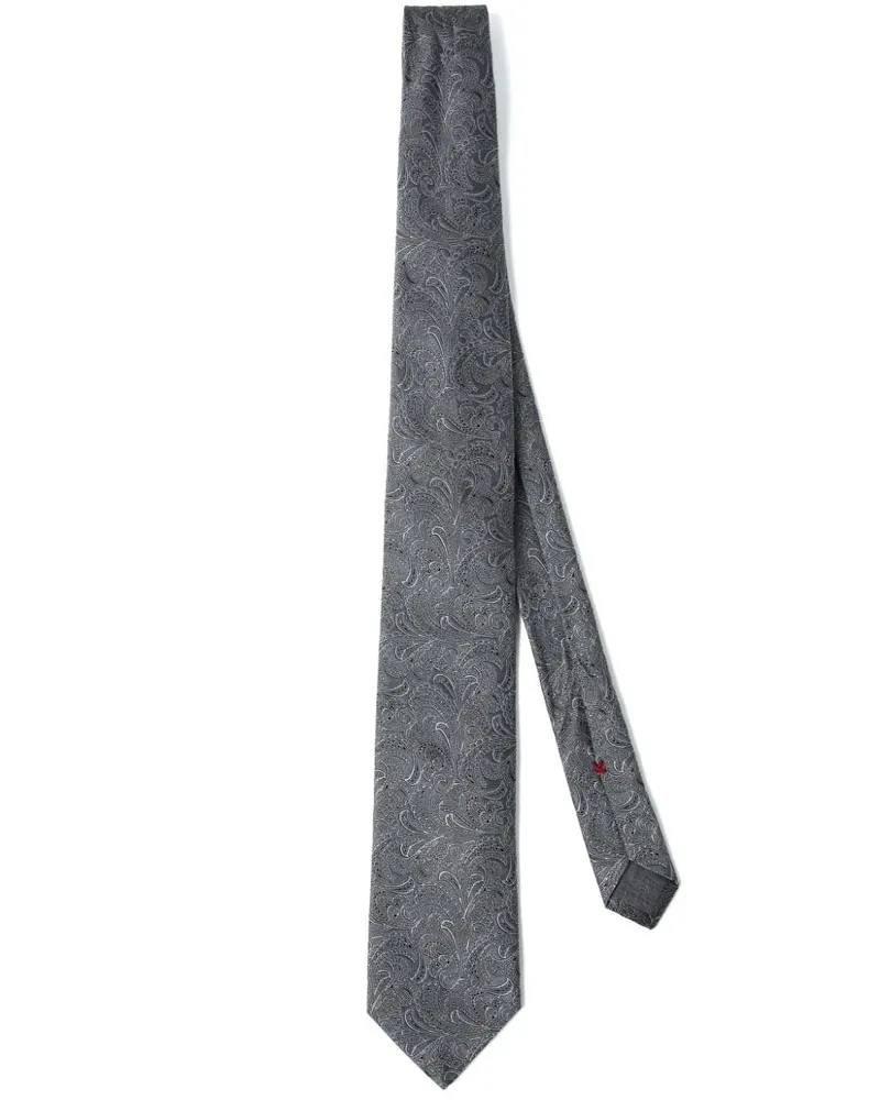 Brunello Cucinelli Seidenkrawatte mit Jacquardmuster - Grau Grau