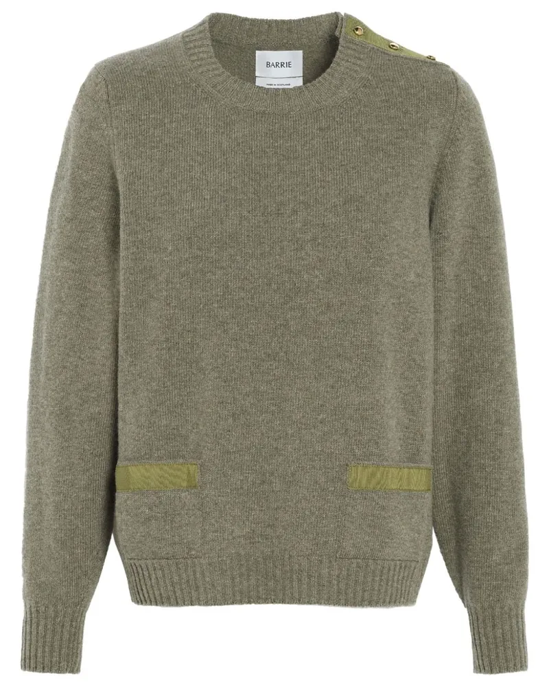 Barrie Kaschmirpullover mit Zierbändern - Grün Grün