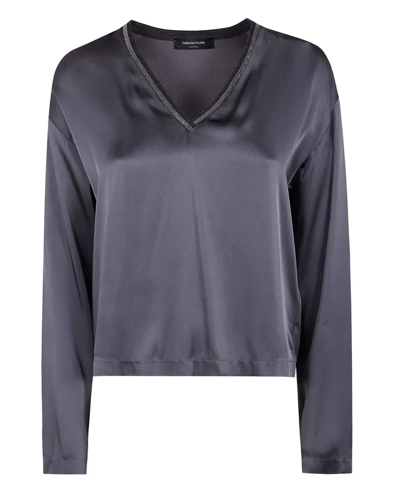 Fabiana Filippi V-neck embellished blouse - Grau Grau