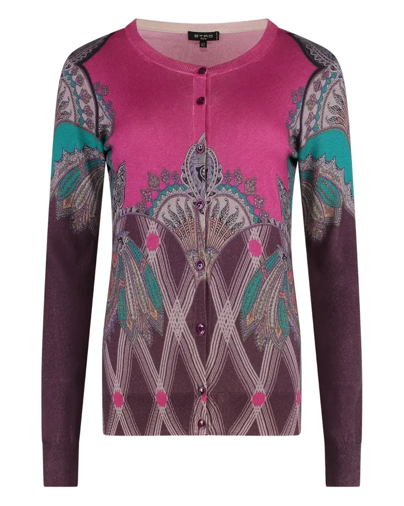Etro paisley-print button-up cardigan - Rosa Rosa